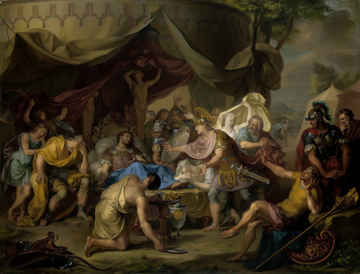 Het sterfbed van Epaminondas door Isaac Walraven
