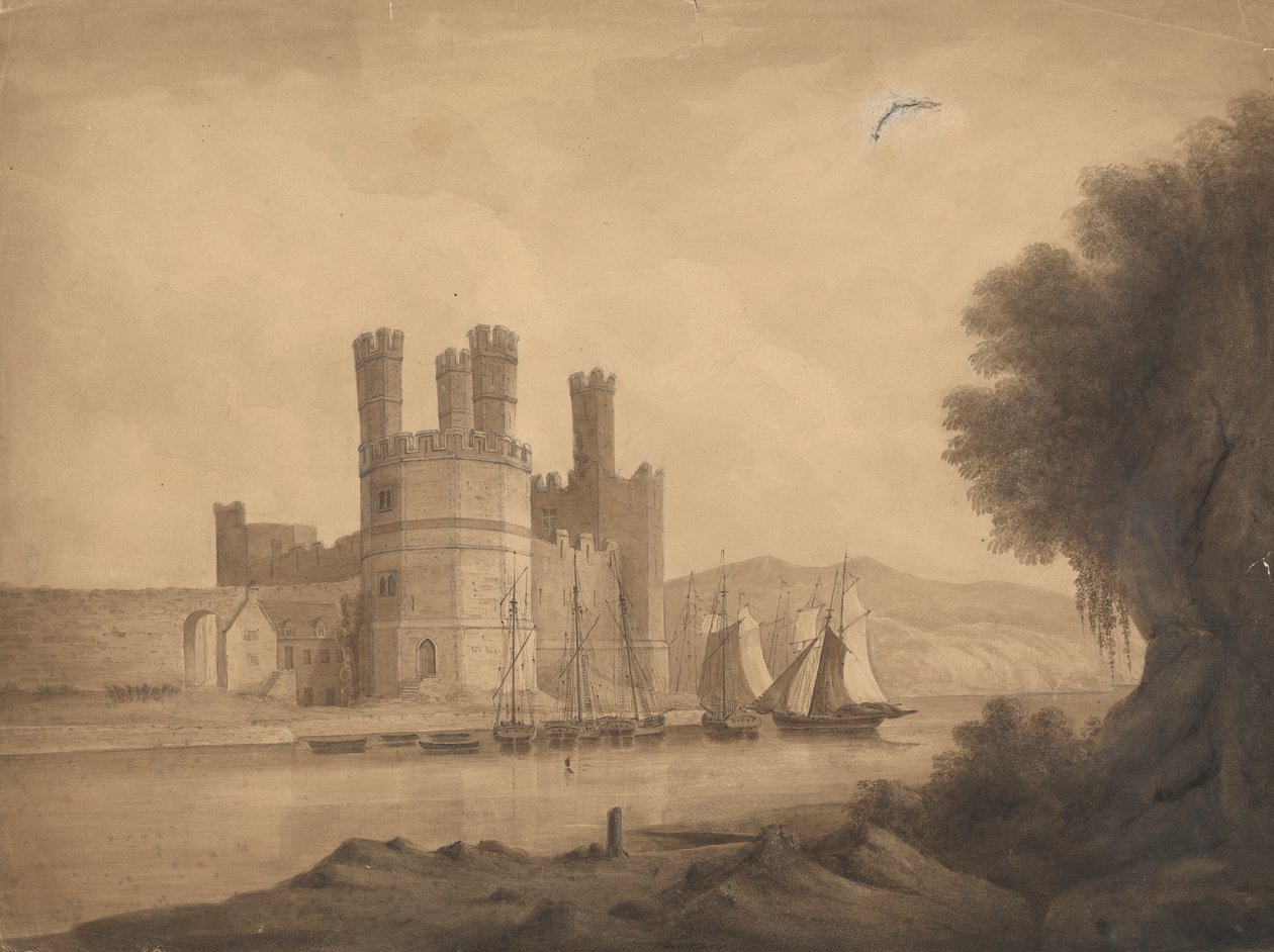 Caernarvon (Kasteel) Adelaars Toren door Isaac Weld