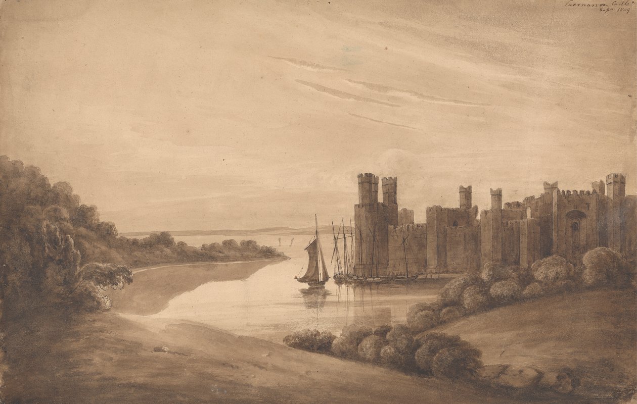 Kasteel van Caernarvon door Isaac Weld