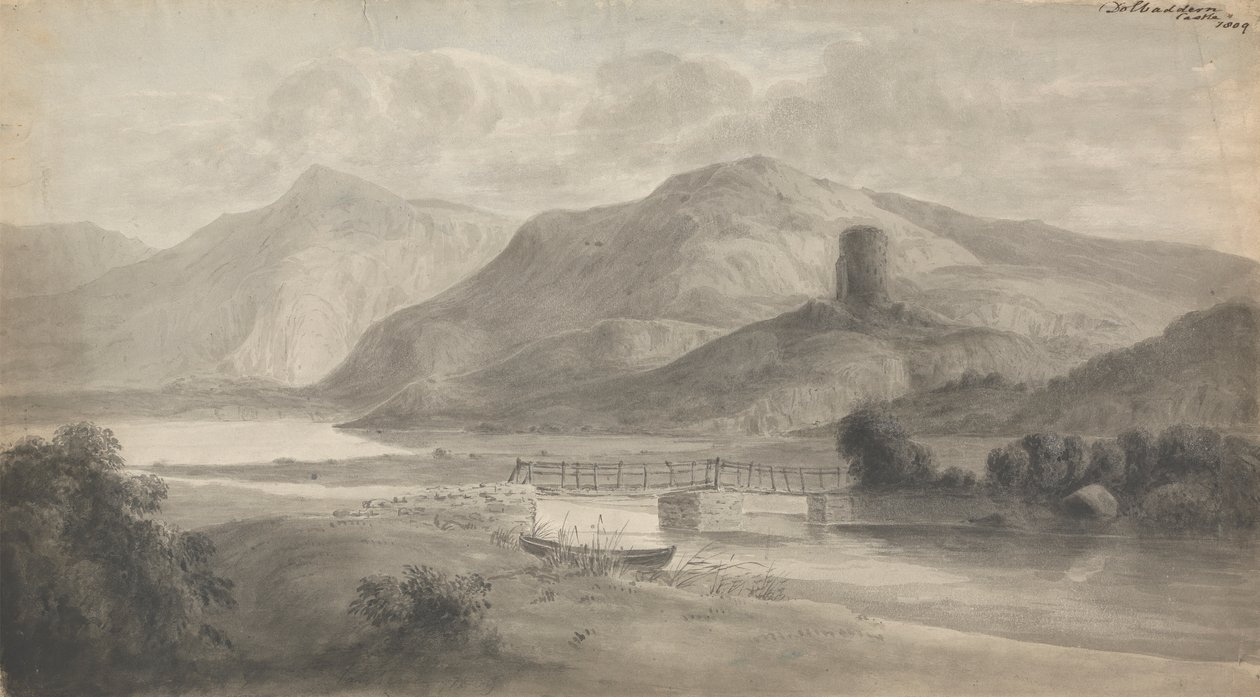 Dolbadarn Castle (Noord-Wales) door Isaac Weld