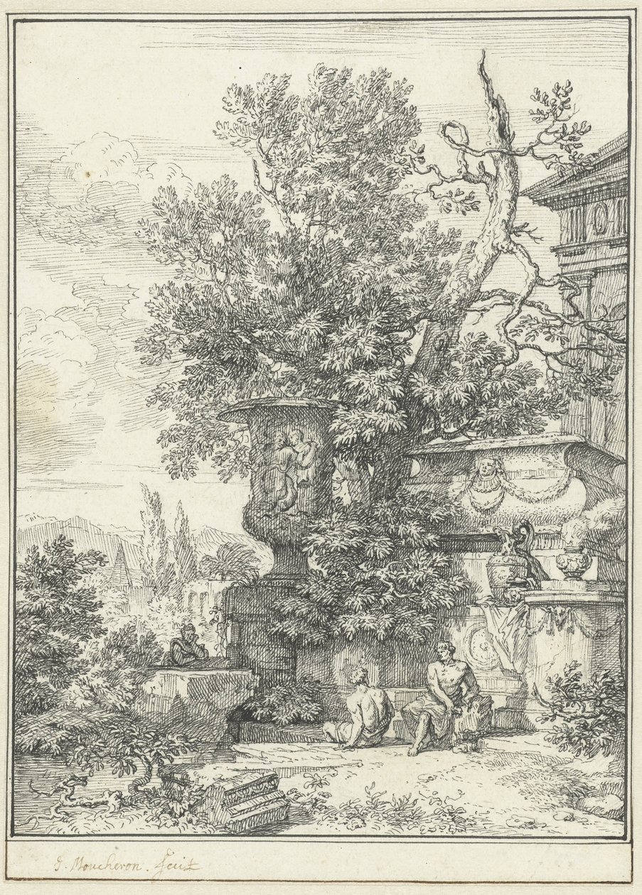 Classicistisch landschap door Isaac de Moucheron
