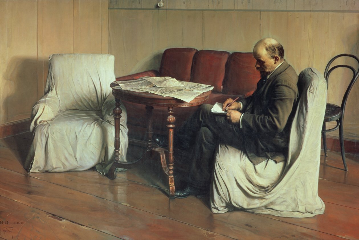 Vladimir Lenin (1870-1924) in Smolny, 1930 door Isaak Israilevich Brodsky