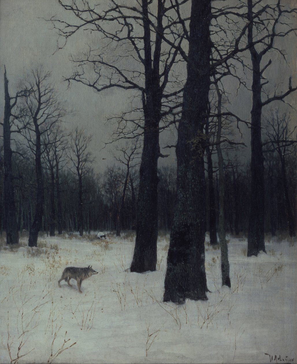 Bos in de winter door Isaak Ilyich Levitan