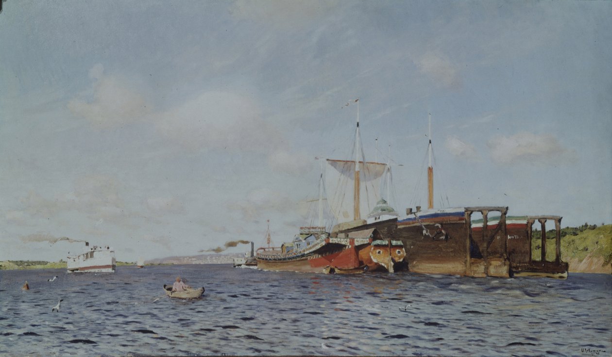 Frisse wind. Wolga, 1895 door Isaak Ilyich Levitan
