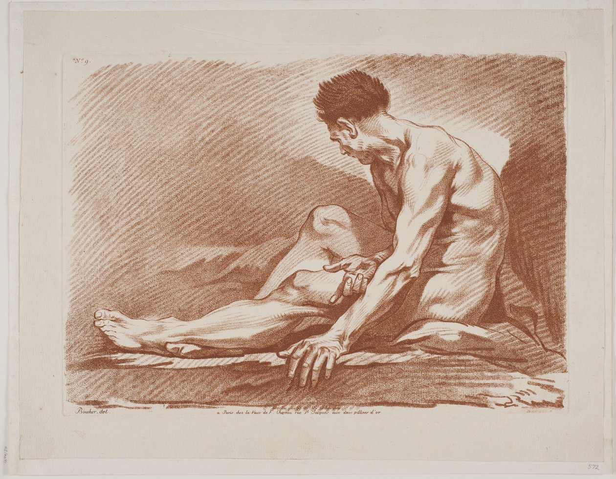 Zittende mannelijke model door Isak Henningsen