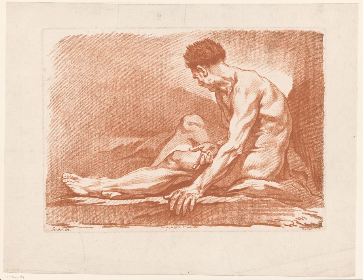Studie zittende man door Isak Henningsen