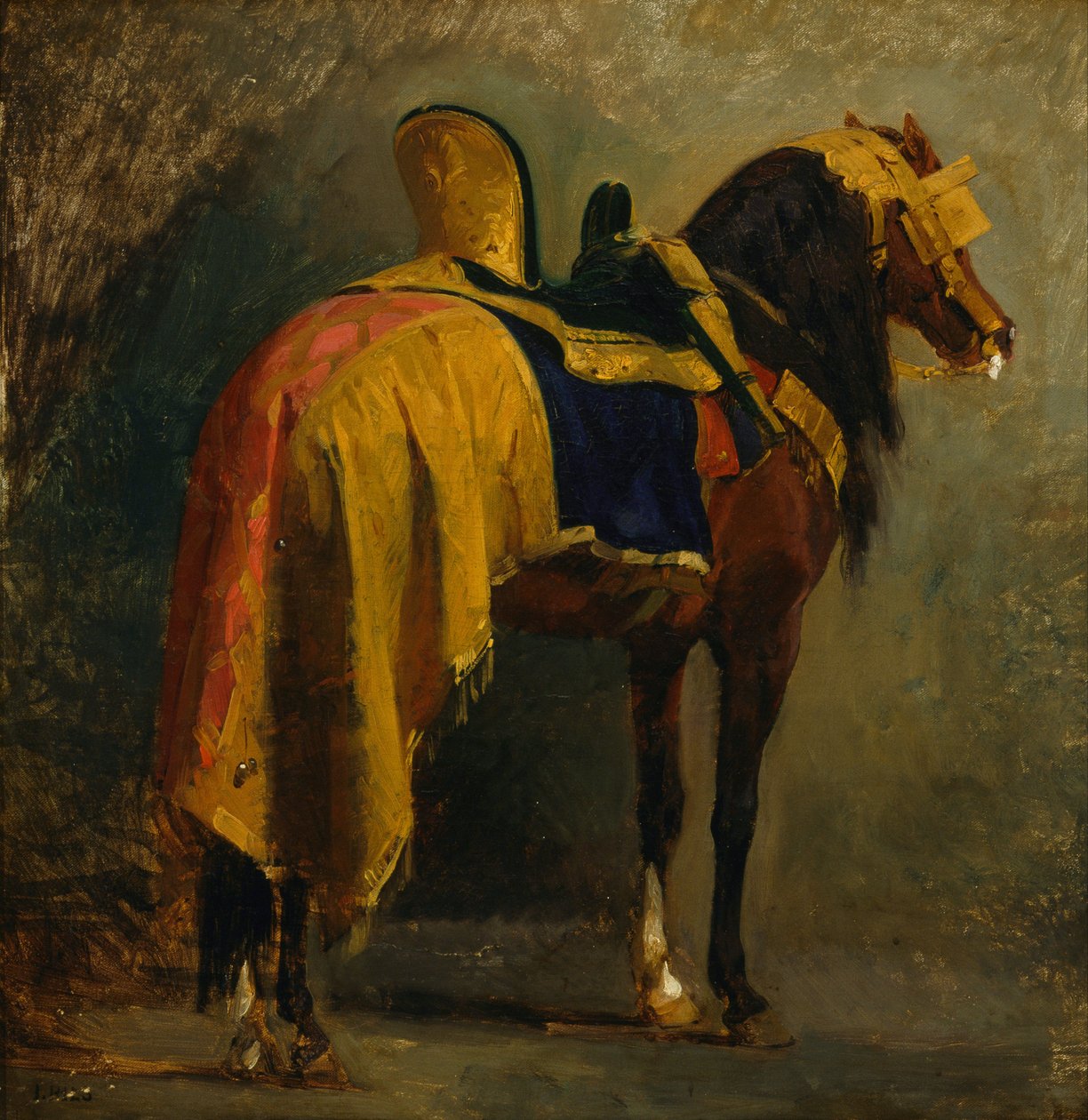Gecapitonneerd paard door Isidore Pils