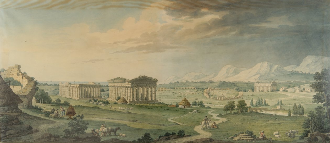 Uitzicht op Paestum door Isidro González Velázquez
