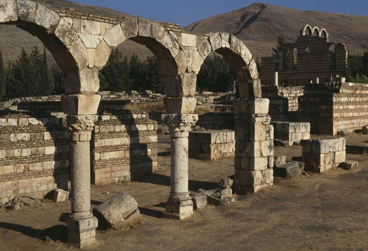 Zicht op een colonnade, Umayyad Periode (661-750) door Islamic School