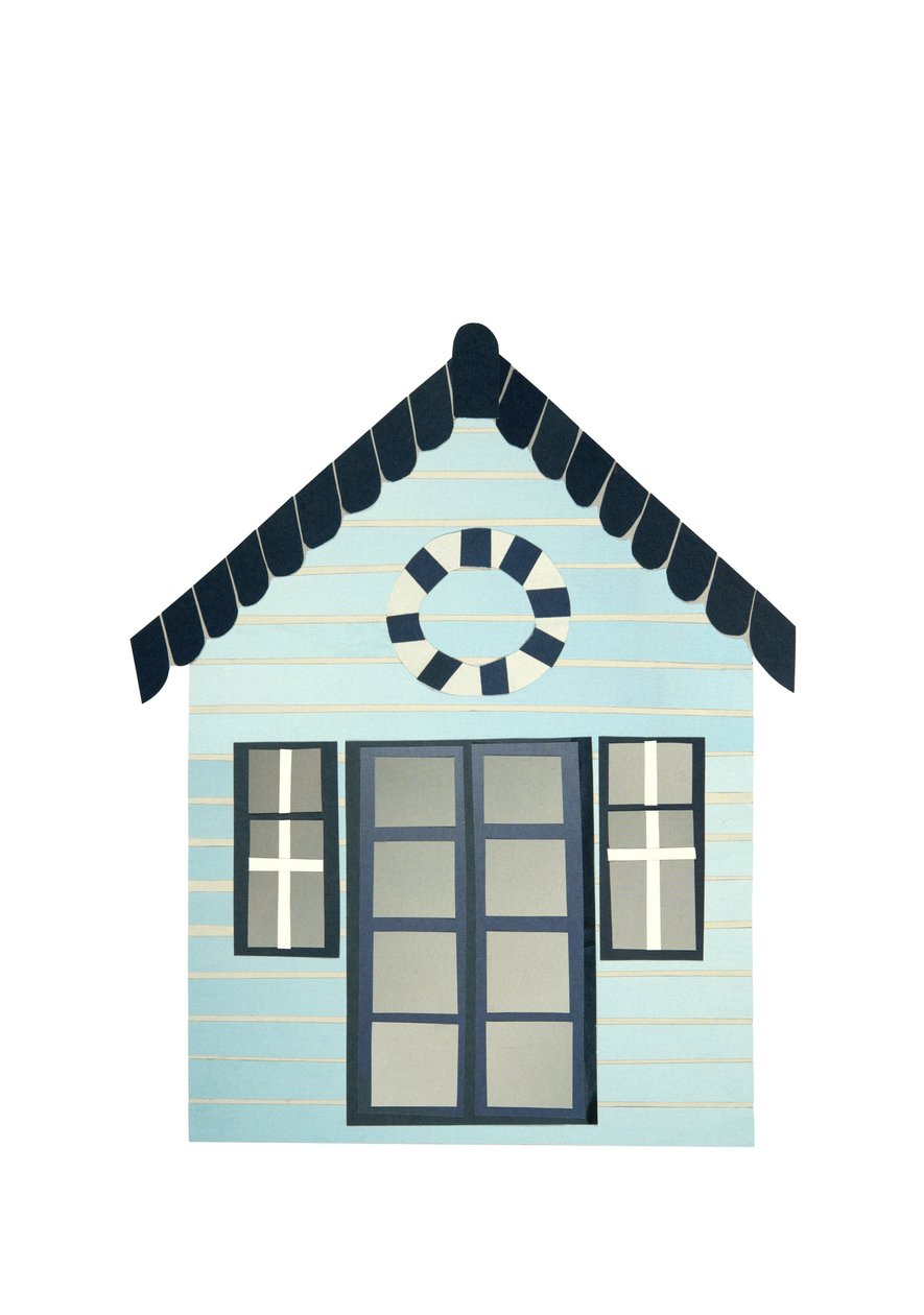 Strandhut, 2014 (gesneden papier) door Isobel Barber