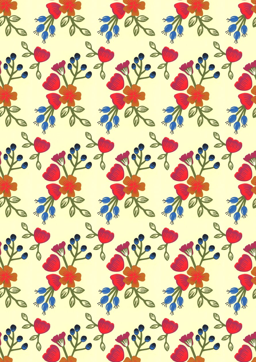 Flora print, 2015 (gesneden papier) door Isobel Barber