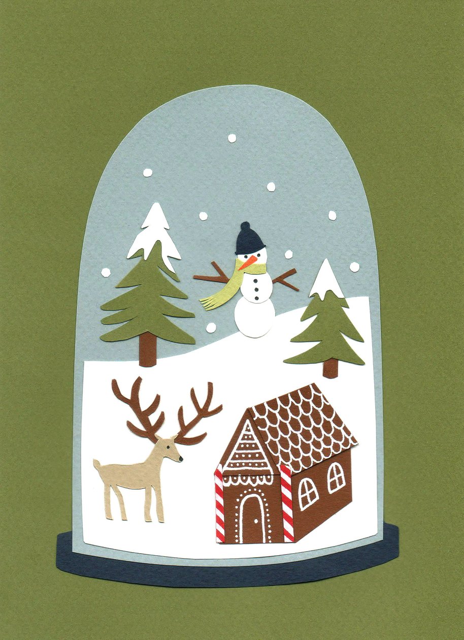 Sneeuwbol, 2014 (gesneden papier) door Isobel Barber