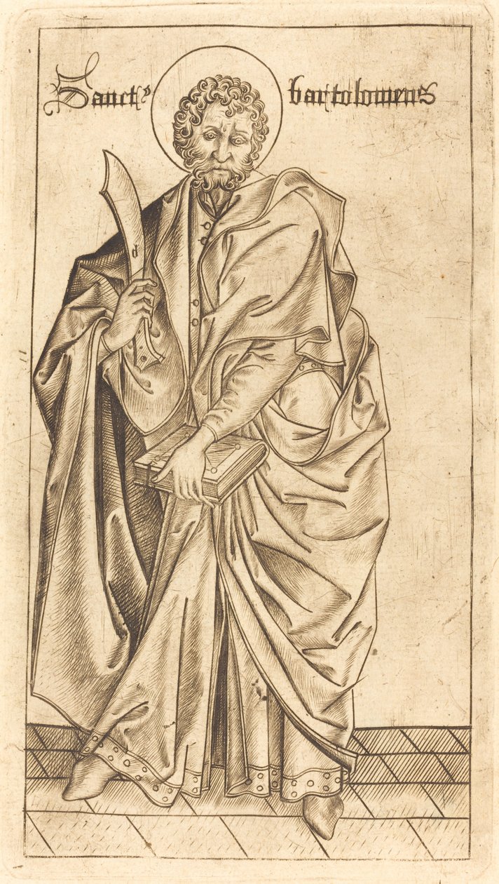 Sint Bartholomeus, ca. 1470-1480 door Israhel van Meckenem