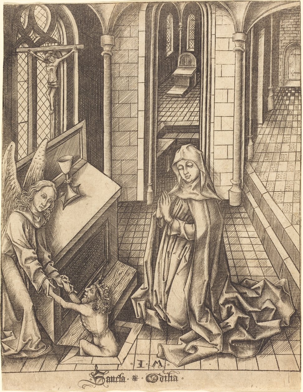 Sint Ottilia door Israhel van Meckenem