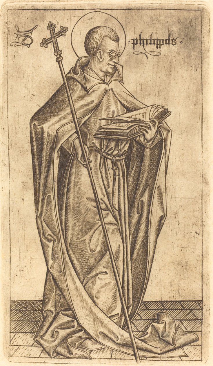 Sint Filippus, ca. 1470-1480 door Israhel van Meckenem
