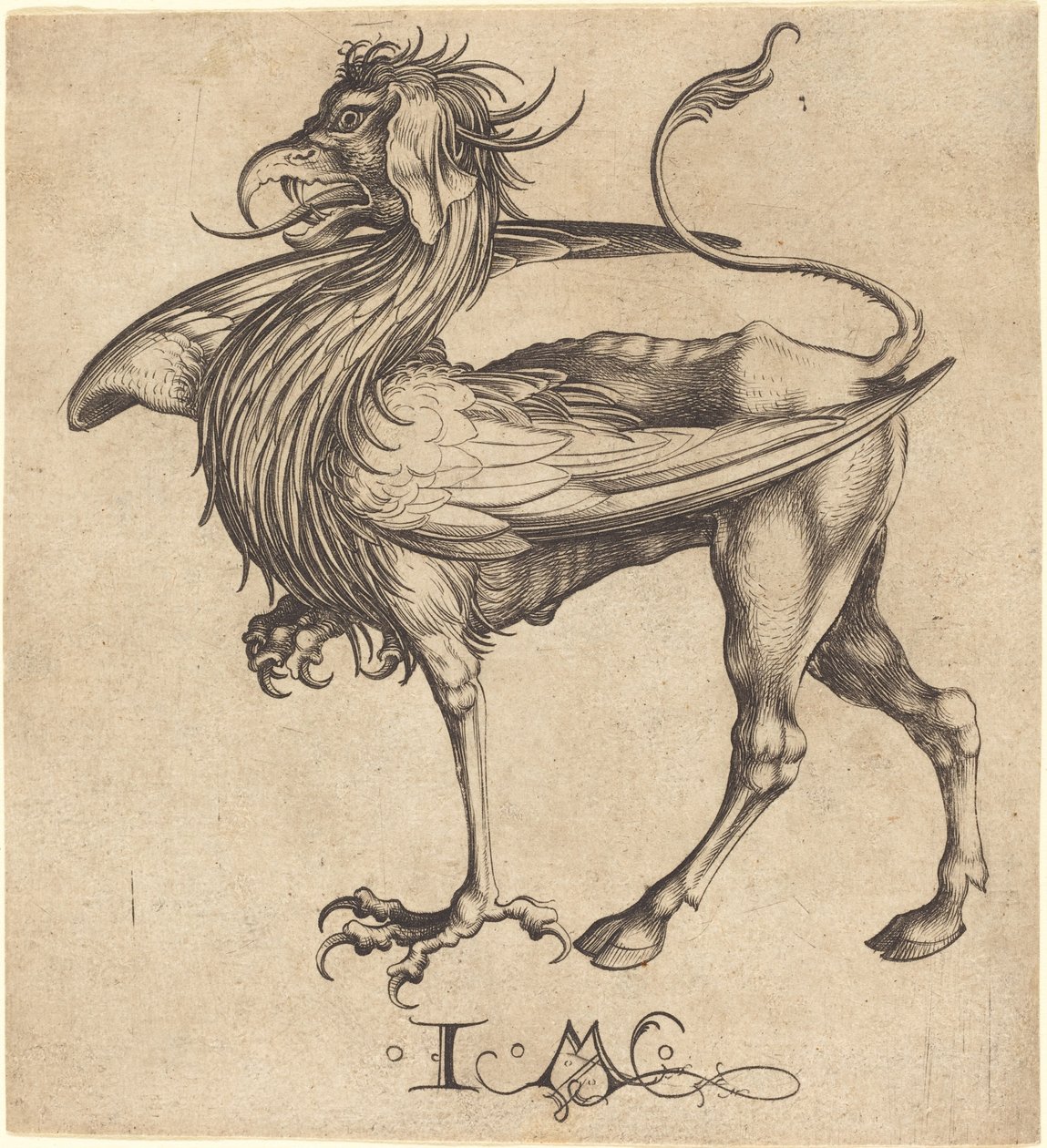 De Griffioen door Israhel van Meckenem after Martin Schongauer