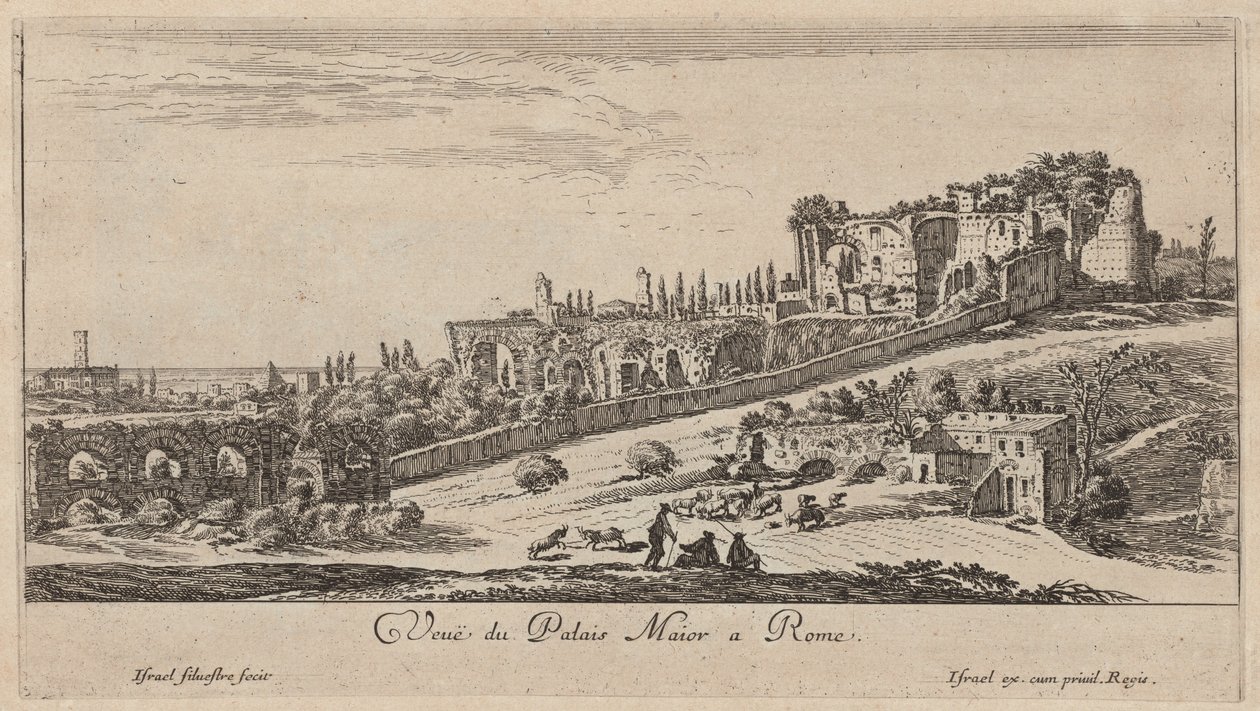 Uitzicht op het Maior Paleis in Rome door Israël Silvestre