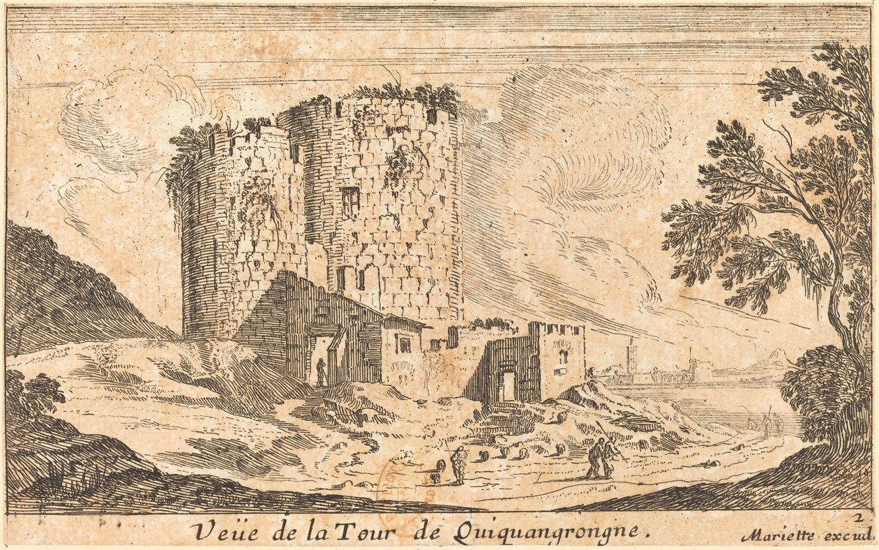 Uitzicht op de Toren van Quinquangrongne door Israël Silvestre