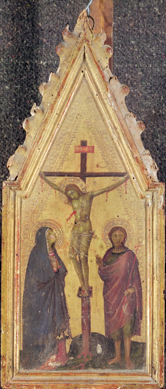 Christus aan het kruis tussen de Maagd en St. Johannes door Italian School