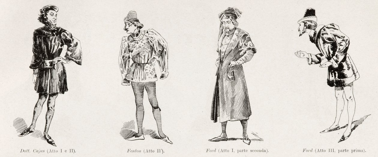 Kostuums uit de opera Falstaff door Verdi, uit L