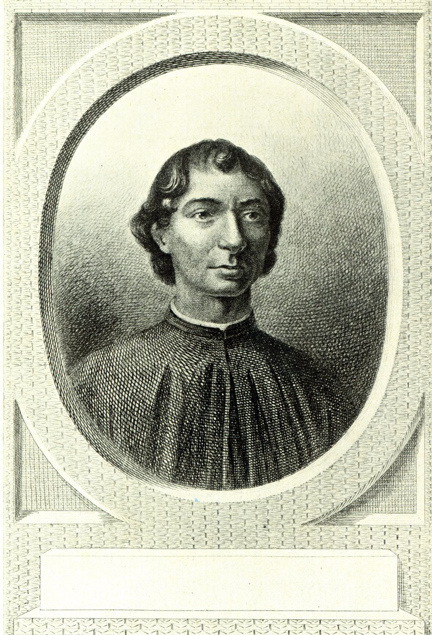 Portret van Niccolo Machiavelli (1469-1527) door Italian School