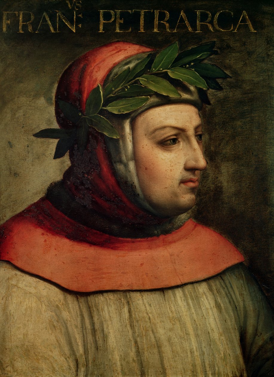 Portret van Petrarca (Francesco Petrarca) (1304-74) door Italian School