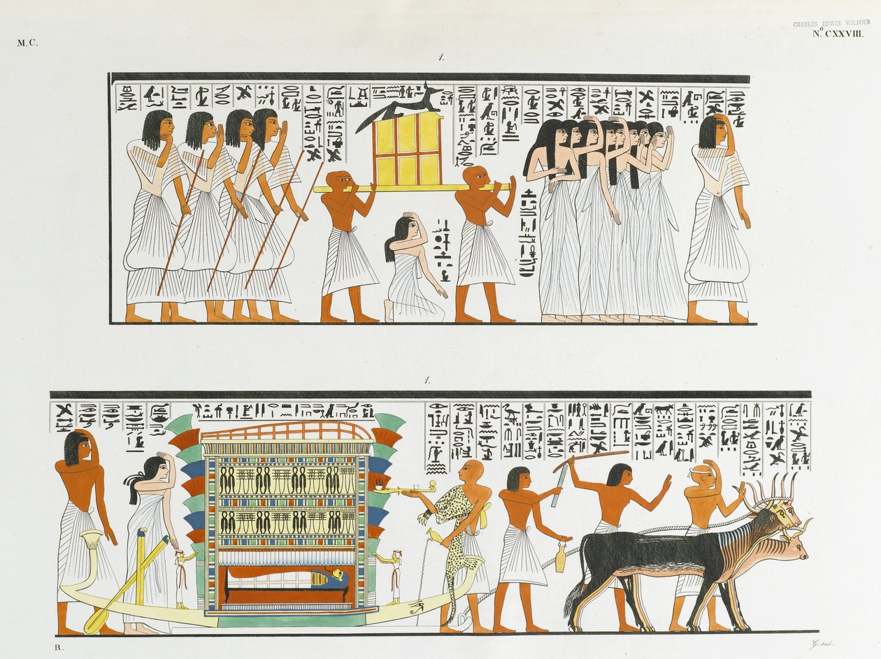 Processie die de mummie naar het graf begeleidt door Italian School