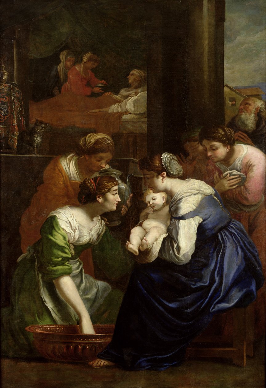 De geboorte van de Maagd, ca. 1620 door Italian School