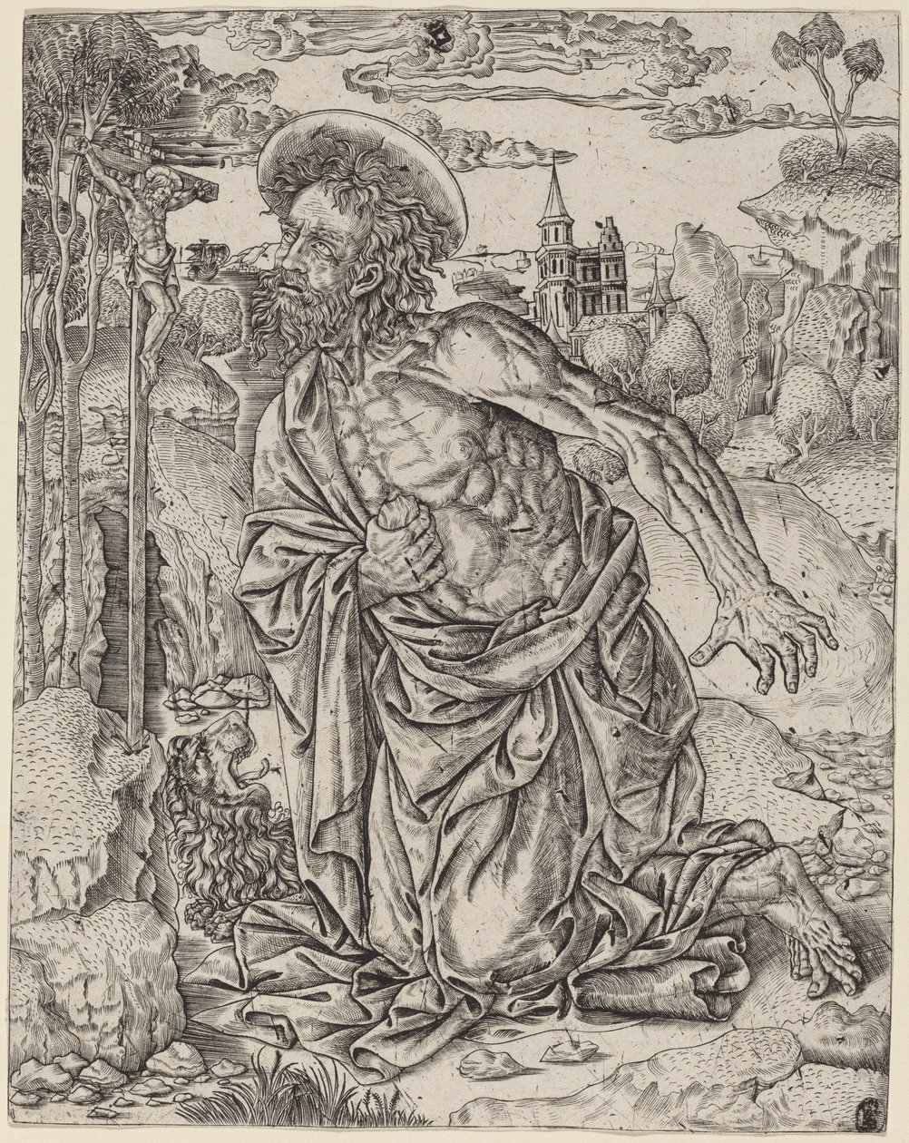 Sint Hiëronymus in boetedoening door Italian 16th Century