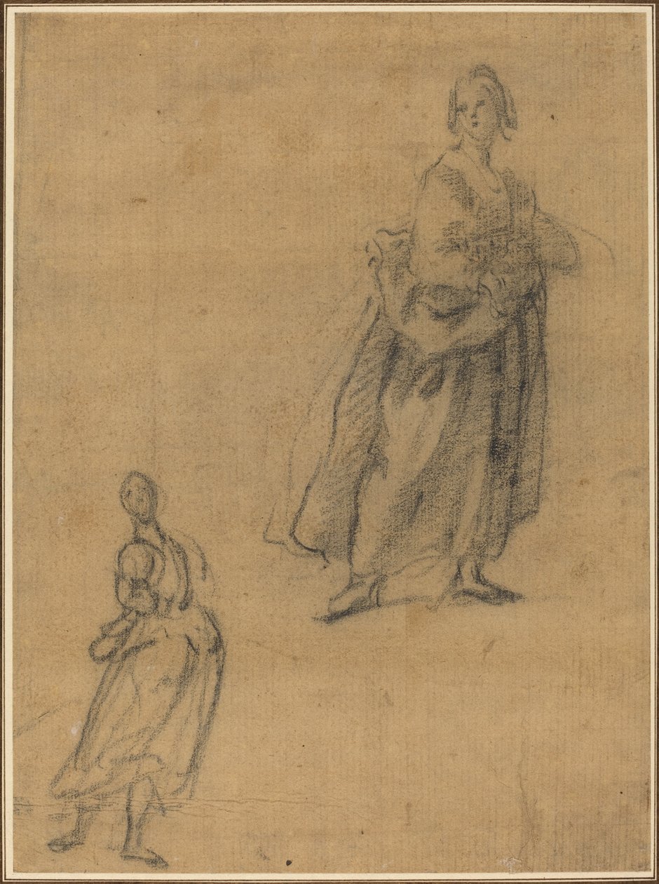 Twee Studies van een Staande Vrouw door Italian 17th Century