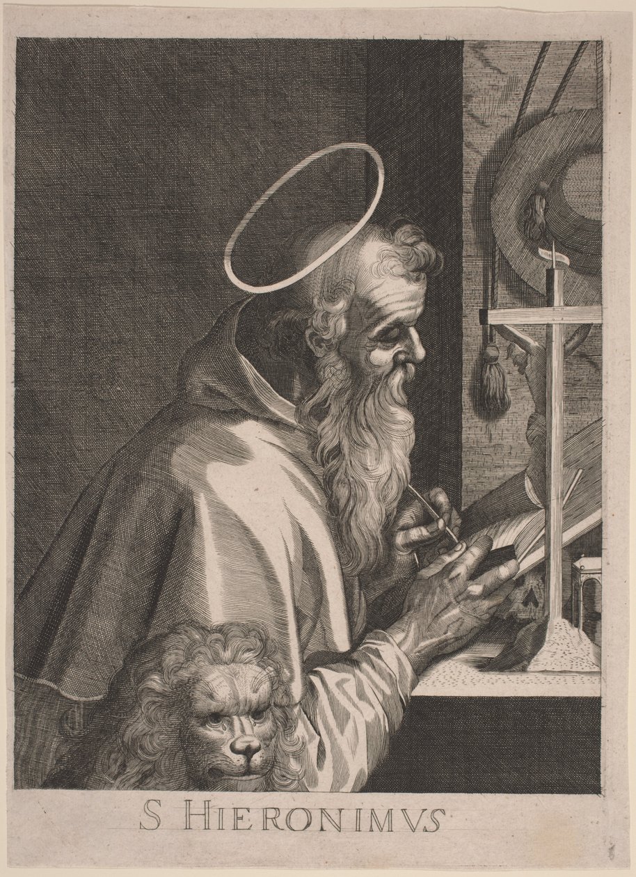 Sint Hiëronymus door Italian 17th Century, after Aegidius Sadeler II