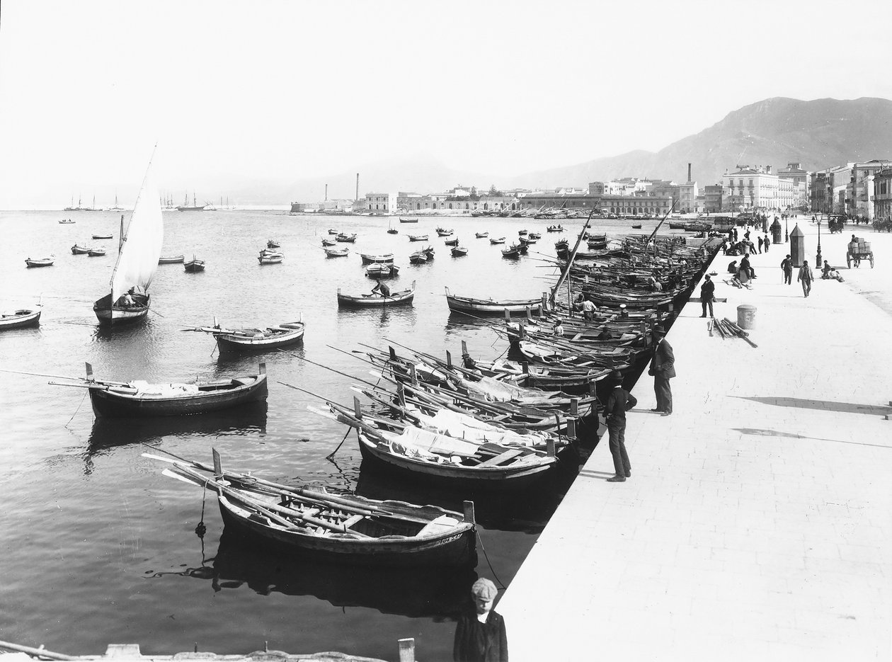 De haven van Palermo, Sicilië, ca. 1920 door Italian Photographer