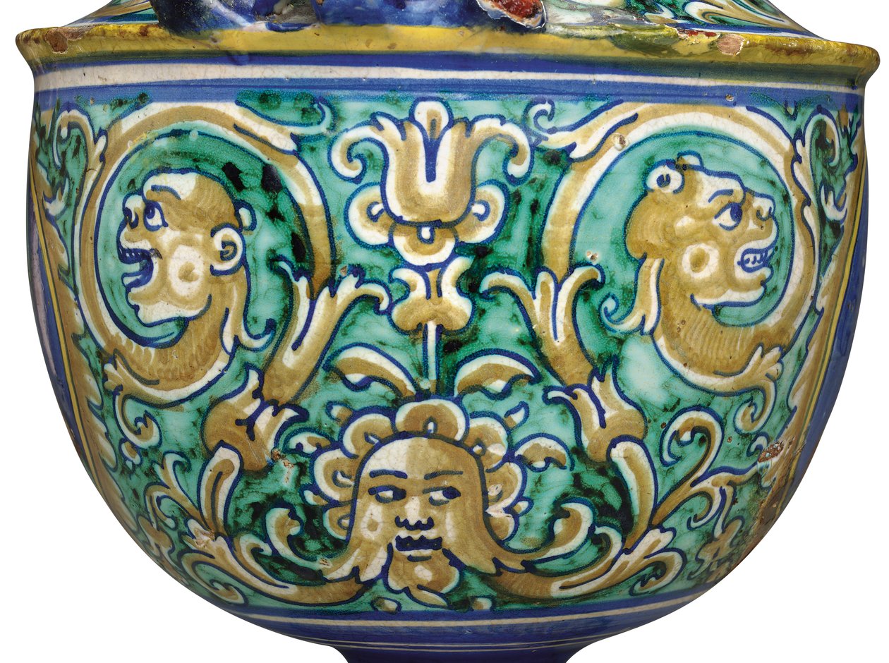 Een Deruta majolica vaas met twee handvatten, c.1525-50 door Italian School