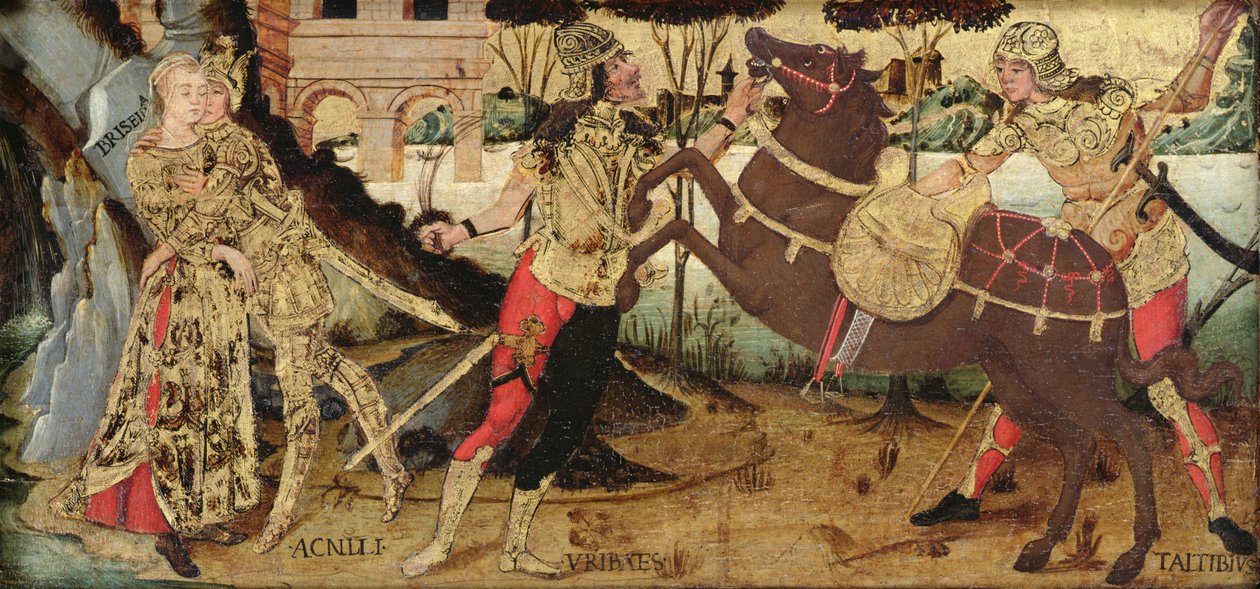 Achilles Neemt Afscheid van Briseis, Umbrië School door Italian School