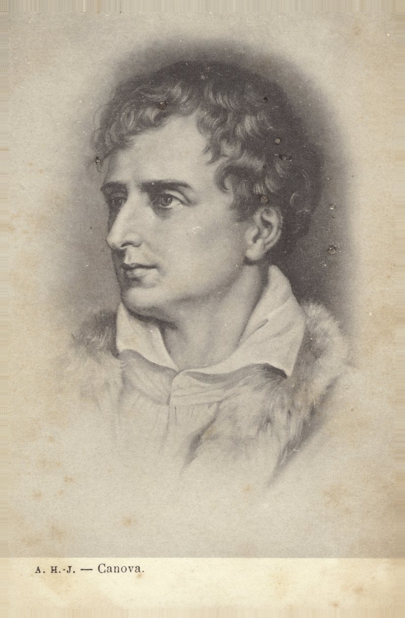 Antonio Canova, Italiaanse beeldhouwer (litho) door Italian School
