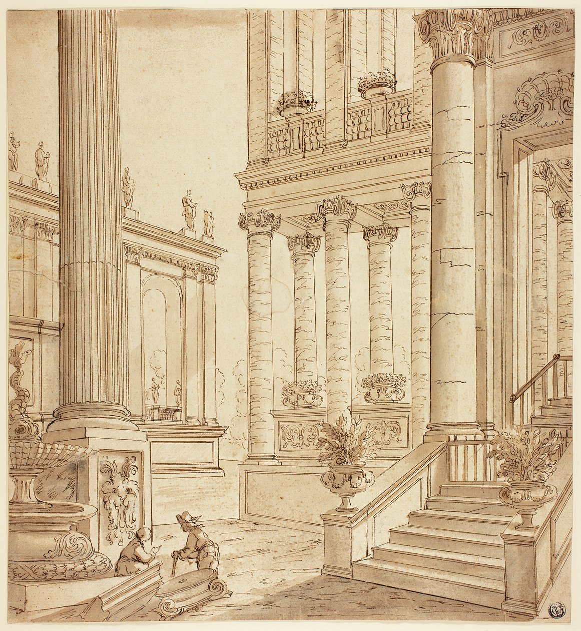 Colonnade Portico door Italian School