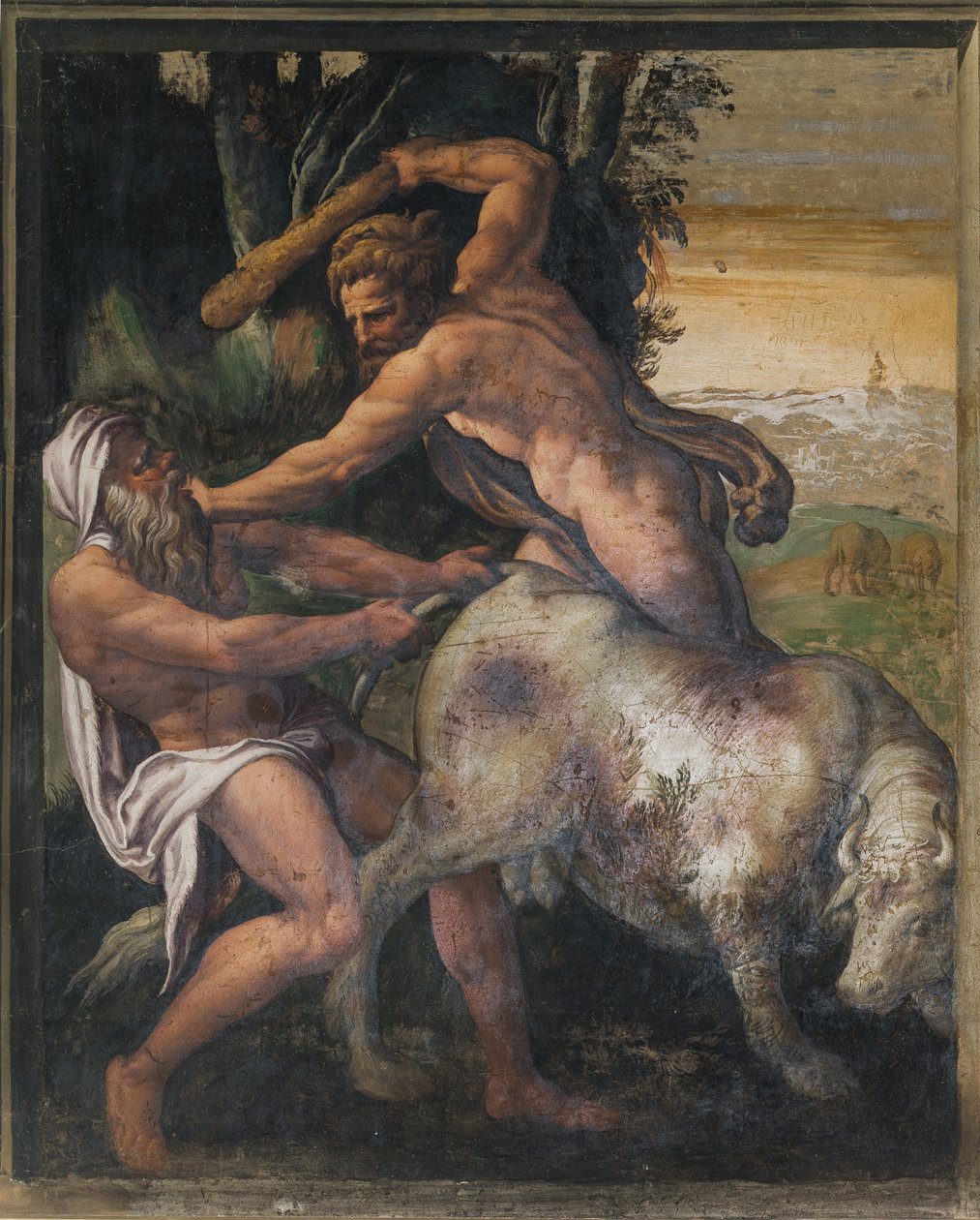 Hercules doodt de Kretenzische stier, Gele Kamer door Italian School
