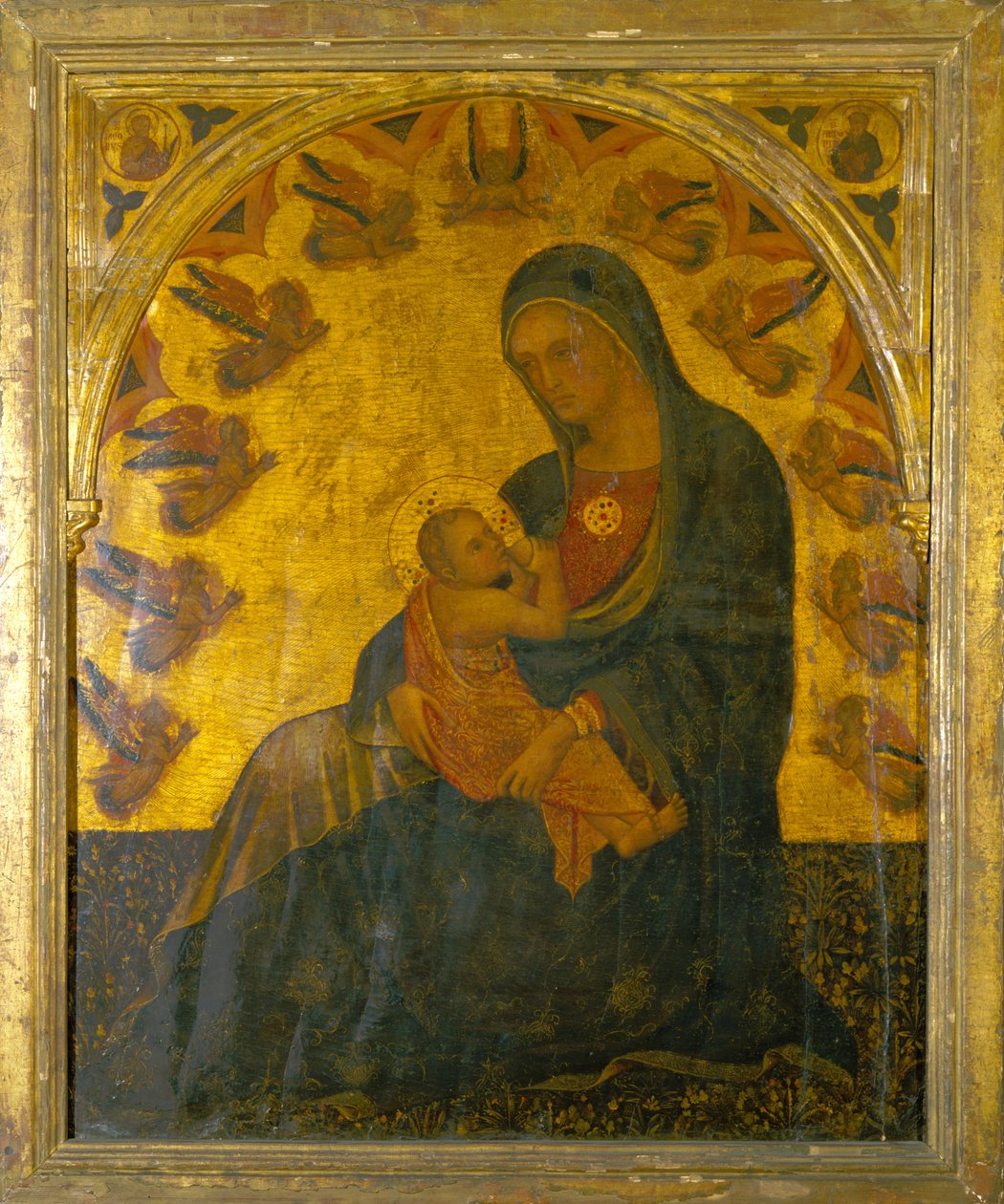 Madonna met kind (olieverf op paneel) door Italian School