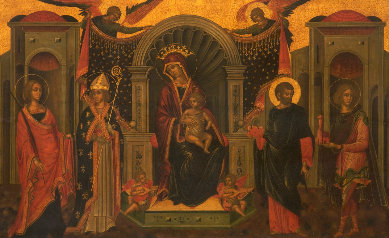 Madonna en Kind met Heiligen, ca. 1600 door Italian School