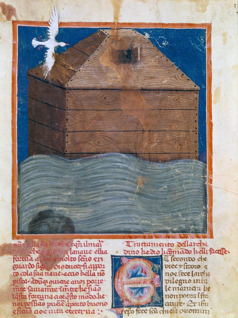 Ms. II.VI.16, c. 83a, De ark van Noach door Italian School