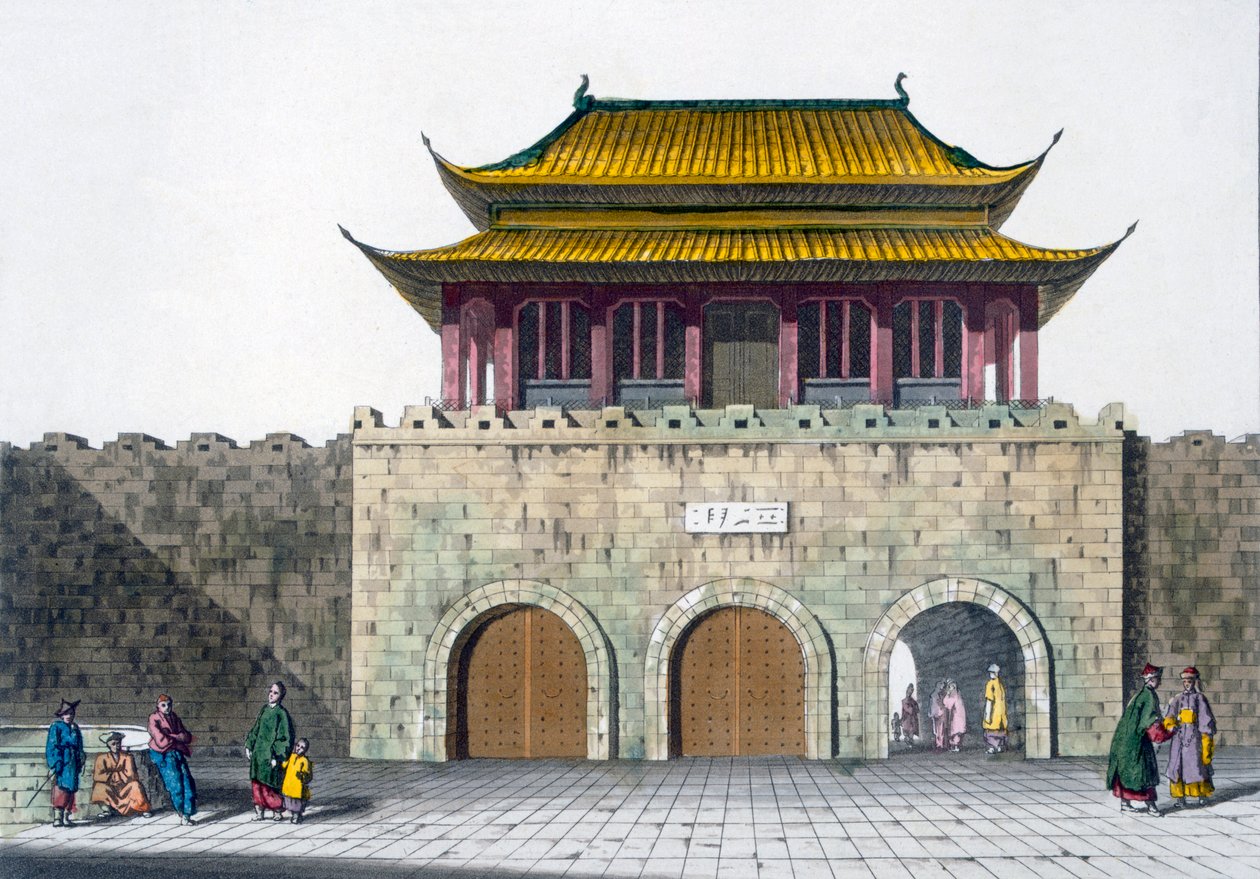 Pagodetorens van Nanking, ca. 1820-30 door Italian School