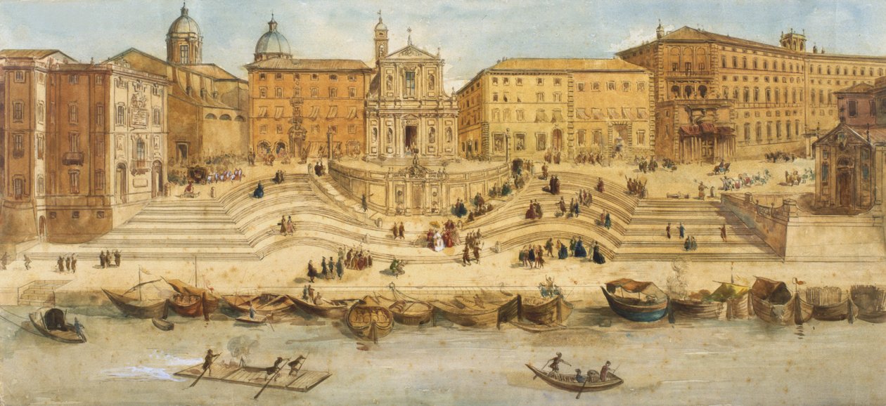 Porto di Ripetta door Italian School