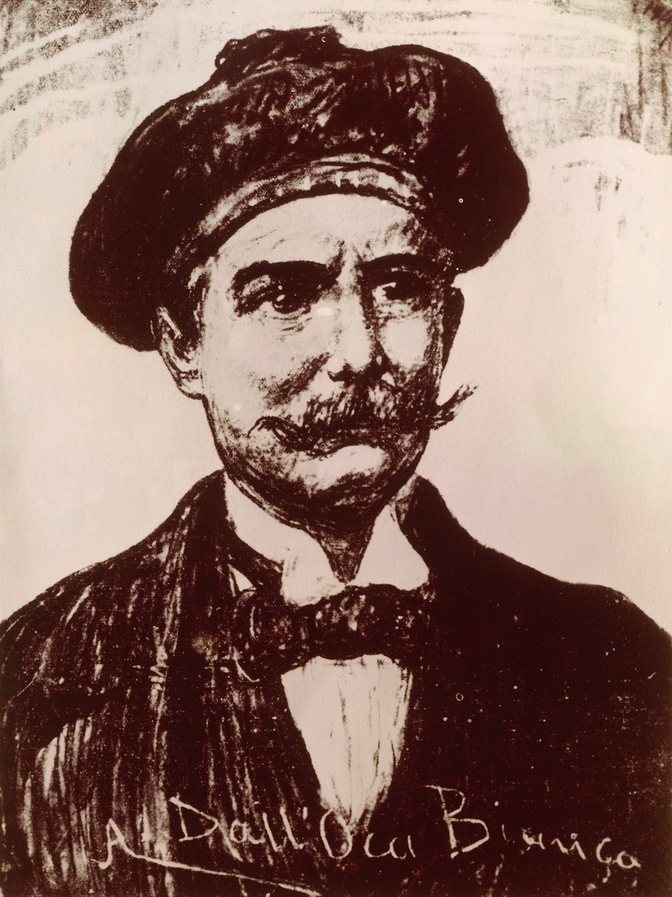 Portret van Emilio Salgari (litho) door Italian School
