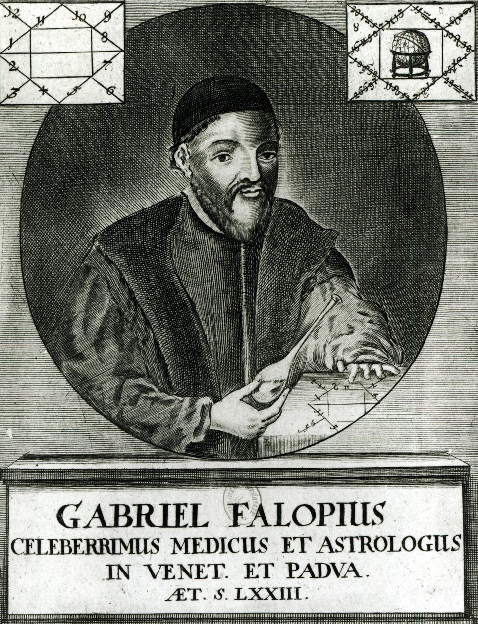 Portret van Gabriel Fallopius (1523-62) door Italian School
