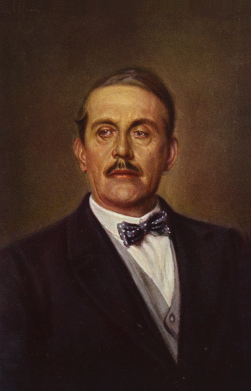 Portret van Giacomo Puccini (kleurenlitho) door Italian School