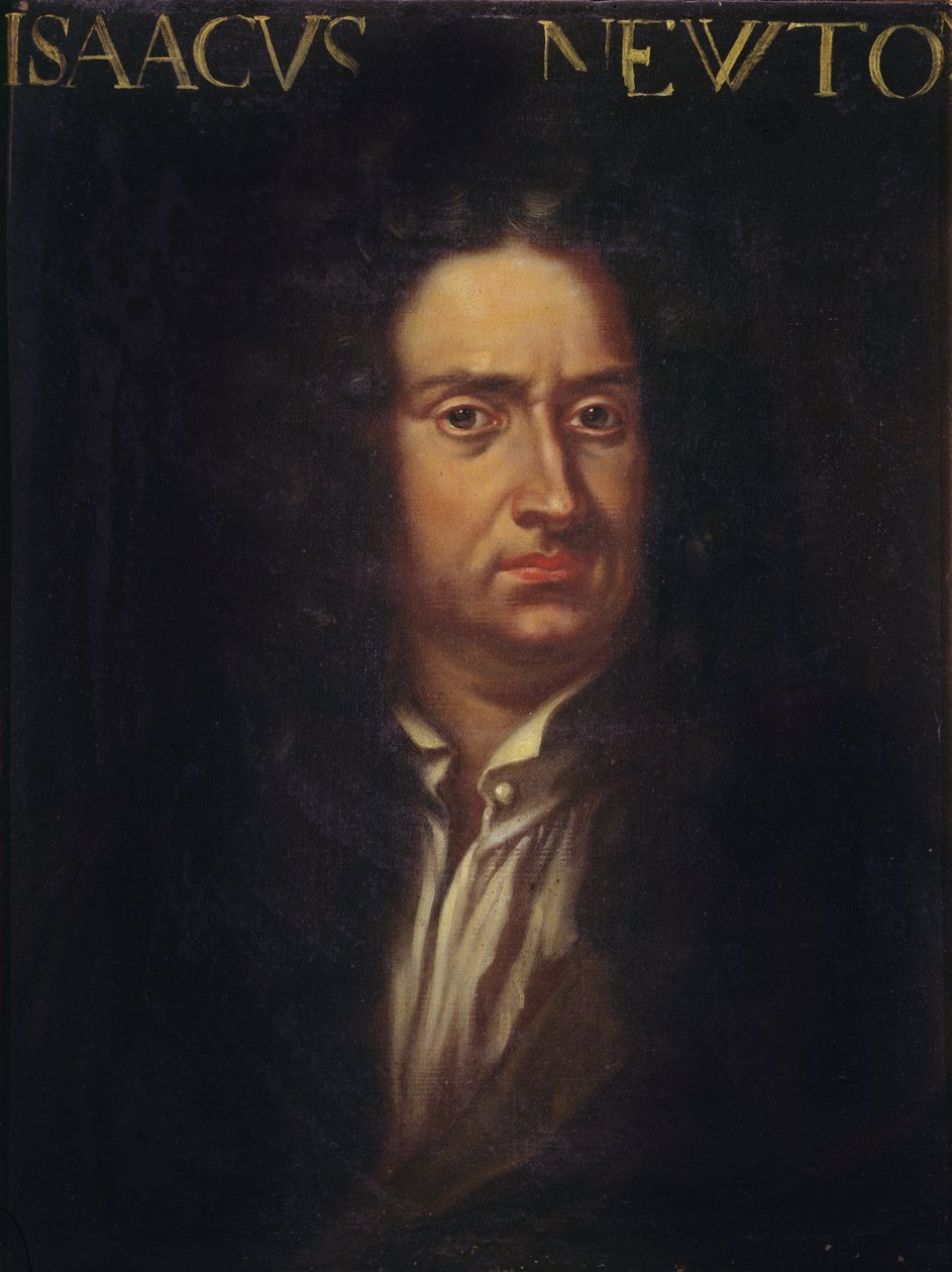 Portret van Isaac Newton (1642-1727) c.1680 door Italian School