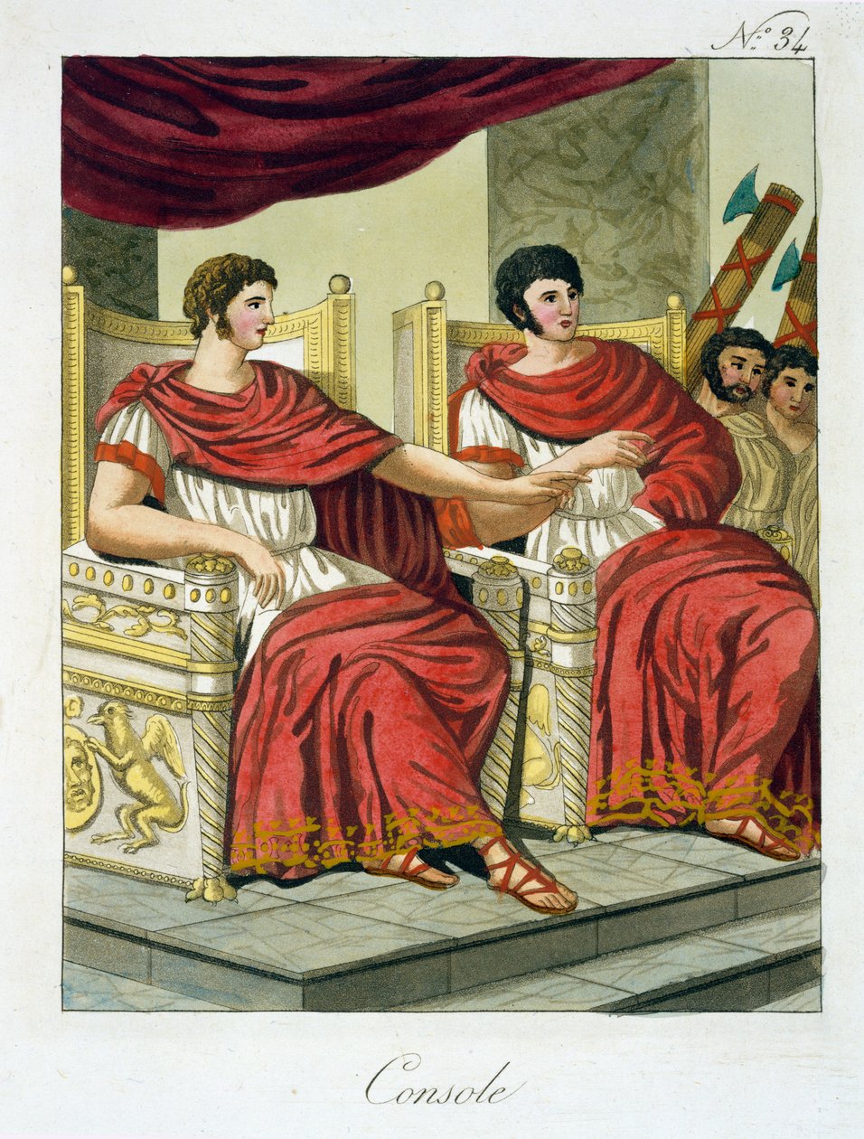 Romeinse Consuls, uit LAntica Roma, 1825 door Italian School