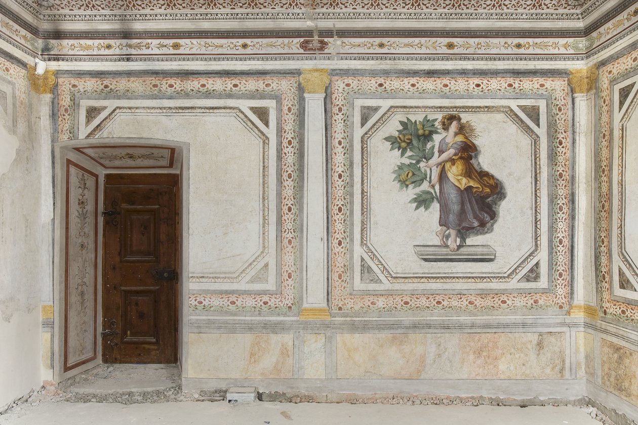 Muziekkamer (fresco) door Italian School