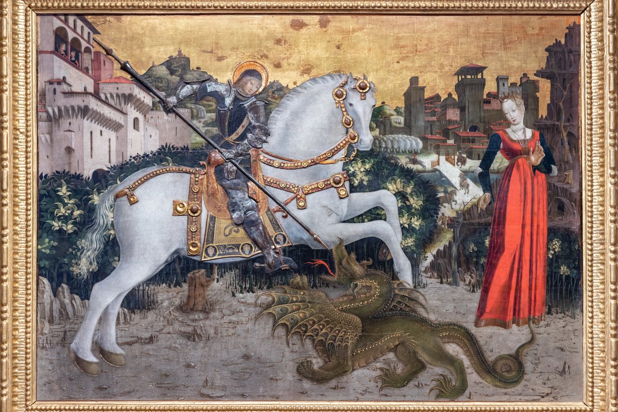 St. Joris en de Draak door Italian School