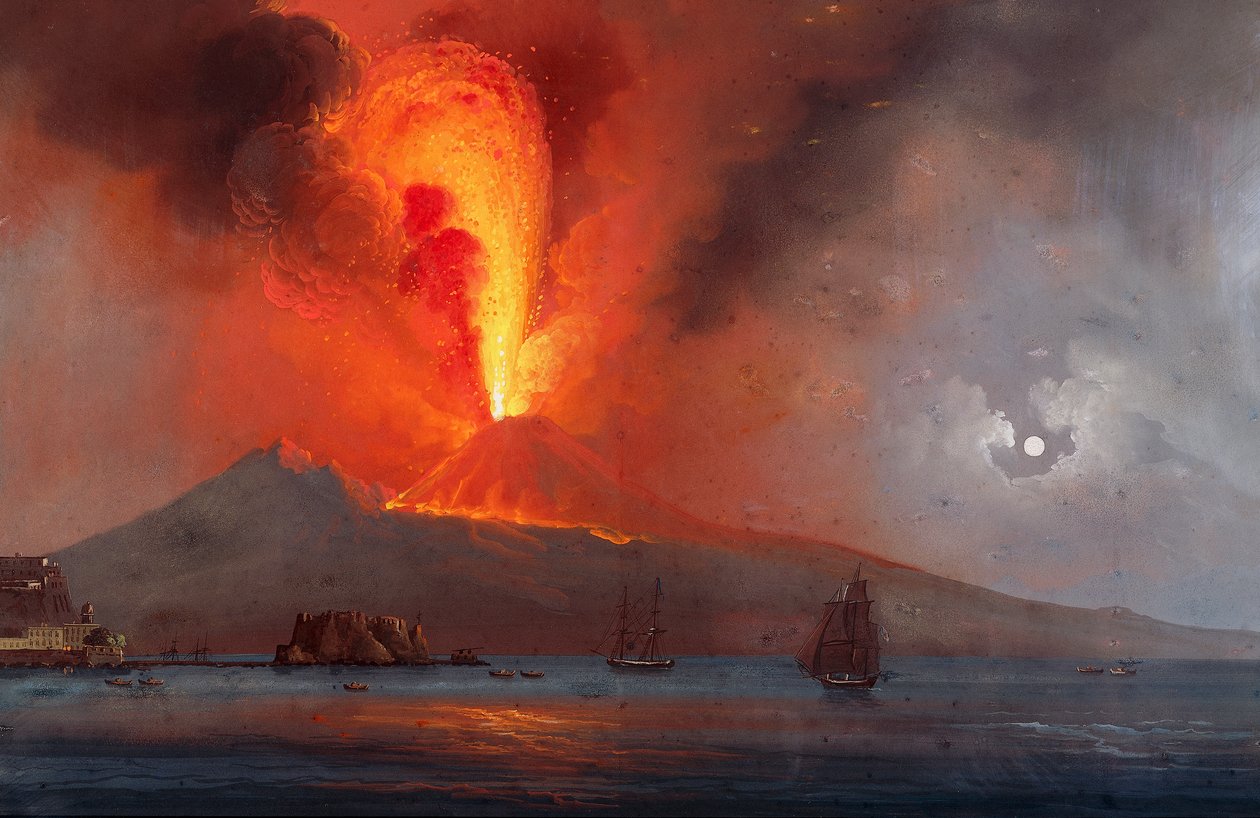 De uitbarsting van de Vesuvius in 1799 door Italian School